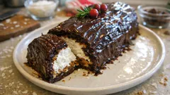 Nepečené vánoční polínko z ricotty a kokosu: efekt na stole, práce minimum