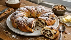 Torta Angelica: nadýchaný kynutý věnec s čokoládou a ořechy krok za krokem