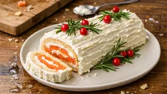 Slané vánoční polínko s uzeným lososem: rychlý studený předkrm bez vaření