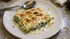 Cannelloni s ricottou a špenátem z horkovzdušné fritézy: rychle zapečené a šťavnaté
