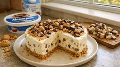 Nepečený cheesecake al torrone: krémový dezert s křupavým nugátem