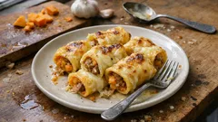 Plněné paccheri s dýní a salsicciou: krémová náplň a rychlé zapečení ve fritéze