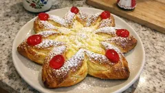 Krémová brioche hvězda krok za krokem – efektní kynutý moučník na Vánoce