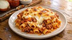 Pasta al forno s klobásou a mozzarellou – zapečené těstoviny na rodinný oběd