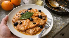 Vepřové scaloppine na pánvi: šťavnaté plátky v jemné pomerančové omáčce