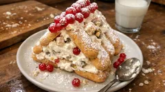 Baita di Natale: nepečená vánoční chaloupka z piškotů s ricottou a torrone