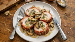 Sváteční vepřová roláda s pancettou: šťavnatá nádivka a omáčka z výpeku