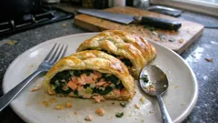 Losos v listovém těstě se špenátem: křupavý obal a šťavnatý střed